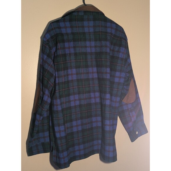 Vintage Woolrich Mens Sz Medium Plaid Wool Blend  w/Leather Elbow Patches - USA - Picture 8 of 16